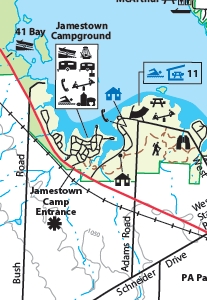 map of Jamestown Campground, Pymatuning State Park
